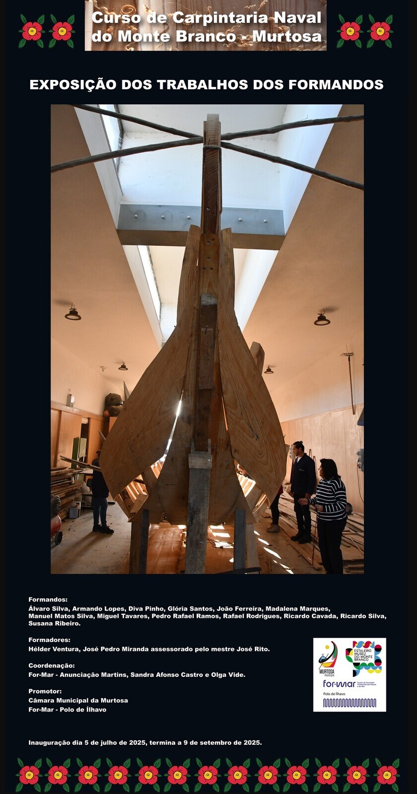 ESTALEIRO-MUSEU DO MONTE BRANCO RECEBE EXPOSIÇÃO DOS FORMANDOS DO CURSO DE CARPINTARIA NAVAL